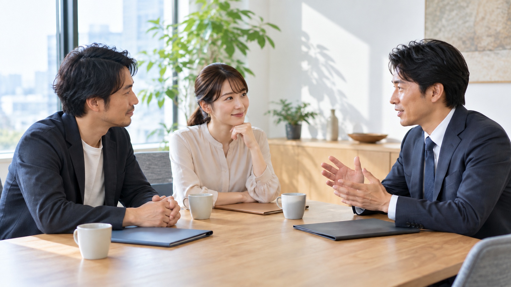 SEO会社の選び方を相談する中小企業の担当者と専門家