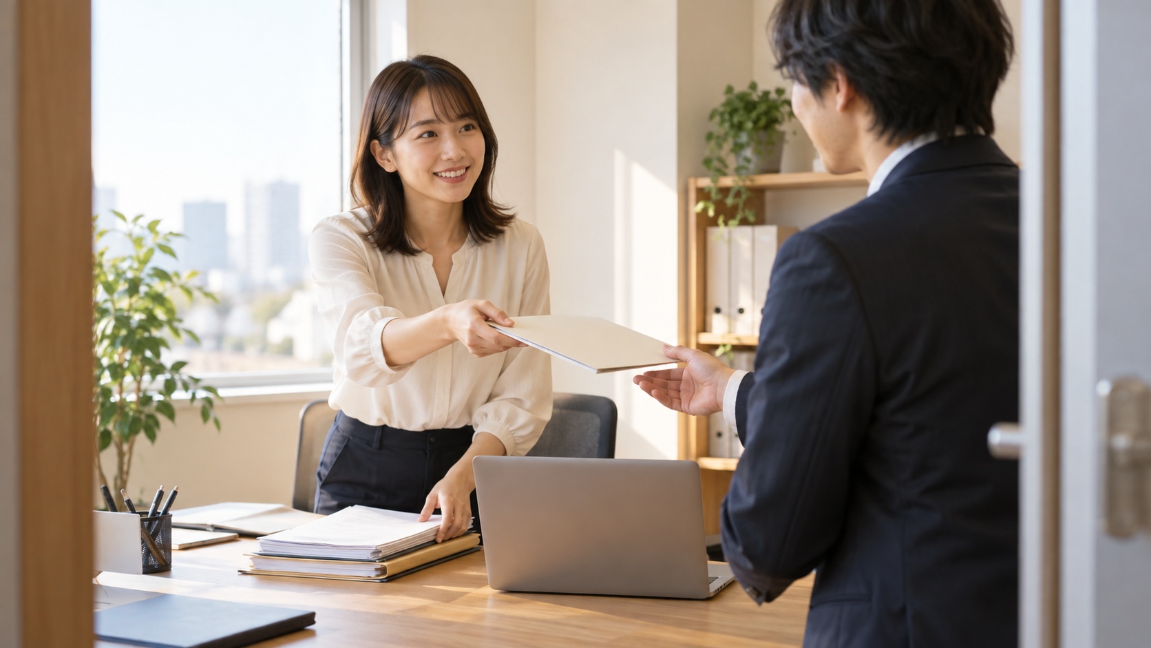 SEO会社への相談に向けて資料を準備する担当者
